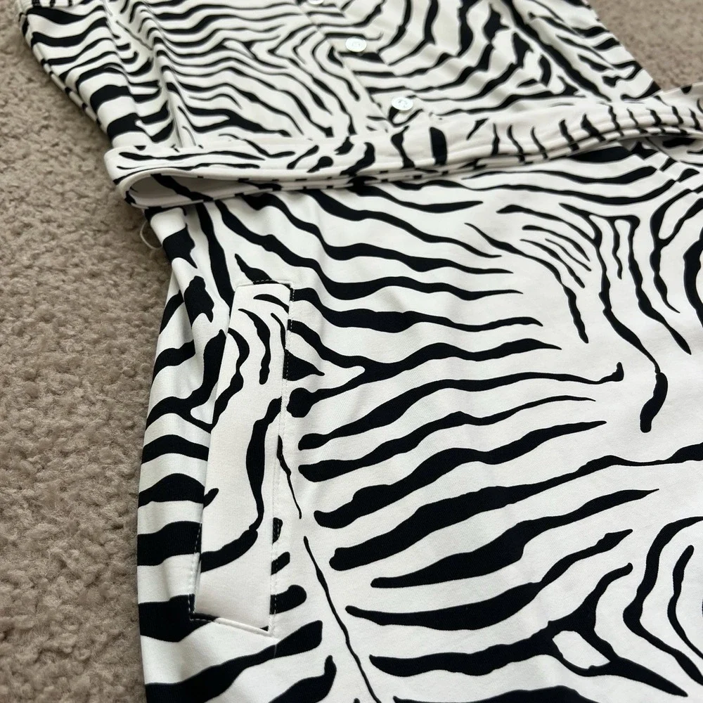 J Mclaughlin Womens Zebra Midi Belted Dress With Pockets Size XS - Picture 9 of 11